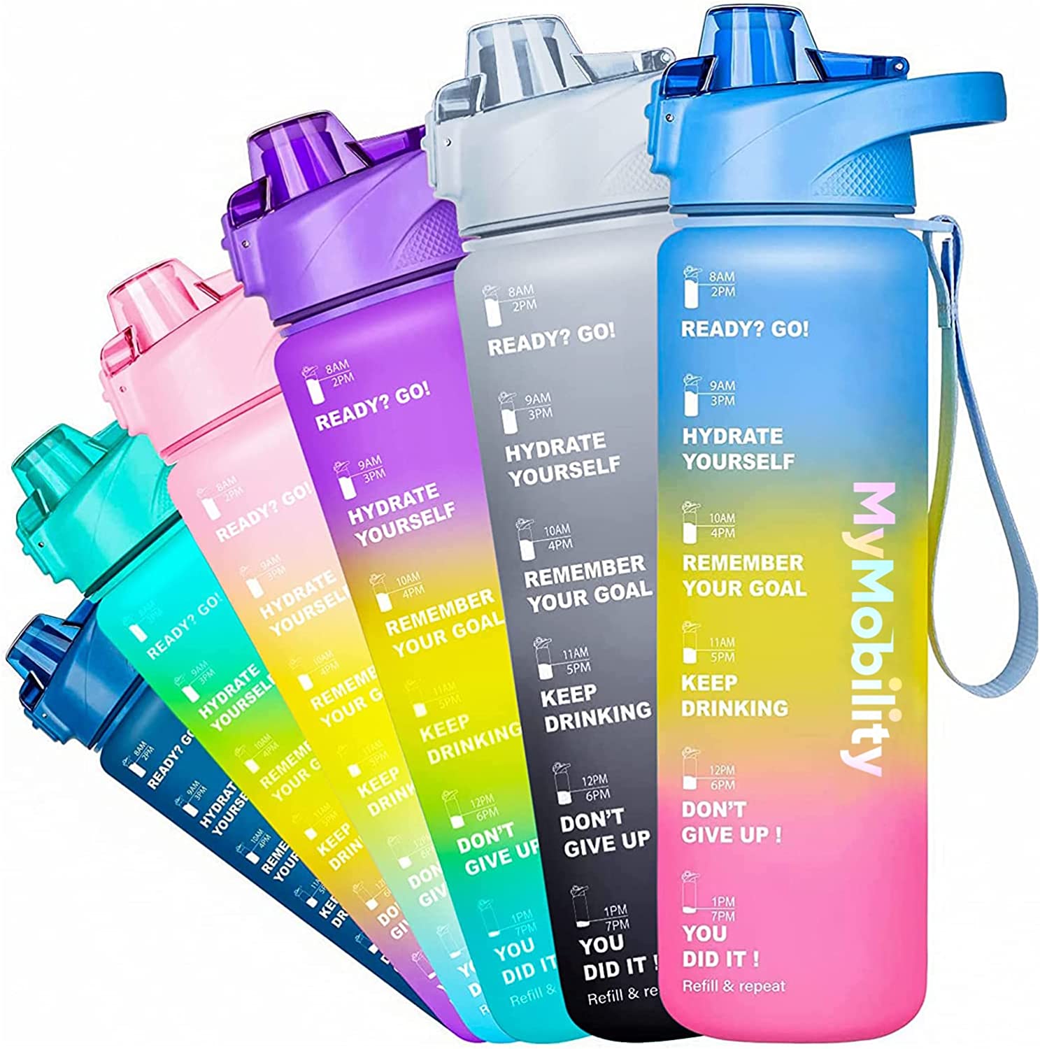 32oz Original Motivational cute Water Bottle 1L - Kbr Express