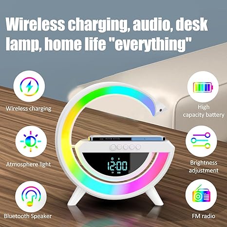 Digital Led Wireless Charger Speaker - Kbr Express